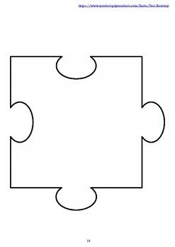 Editable 20 Piece Blank Puzzle Template by Paul Kearney | TPT