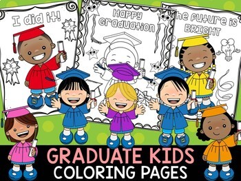 Preview of Editable 2024 Graduation Kids Coloring Pages - The Crayon Crowd