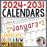 Editable 2024 Calendars Print and Digital 2025 2026 2027 2