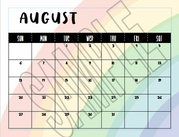 Preview of Editable 2023-24 School Calendar