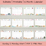 Editable 2024 Calendar Printable | January - December  | P