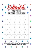 Editable 25 Piece Blank Jigsaw Puzzle Template