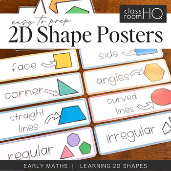 Preview of Editable 2D Shape Posters and Word Wall Cards - with and without attributes