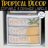 Tropical 3 Drawer Labels - Supply Labels