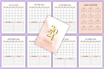 Preview of Editable 365 Days 2024 Planner Canva KDP