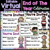 Editable - 5 End of the year Virtual celebration Invitations