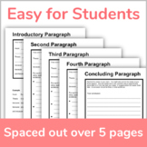 5 Paragraph Essay Graphic Organizer — Editable — with line
