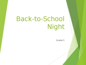 Preview of 5th grade Back to School Night presentation(Editable resource)