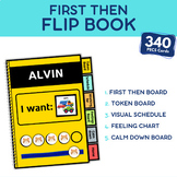 Preview of Editable 7 Behavior Tools First Then Flip Book Token Board Schedule Autism