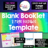 Editable 8 page BLANK foldable booklet TEMPLATE create you