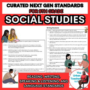 Preview of Editable 8th Grade Social Studies Standards: Tailored Next Generation Guide