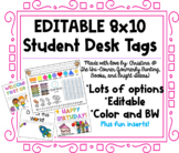 Editable 8x10 Student Desk Tags (plus fun inserts!)