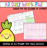 Editable A3 Daily Work Pad Planner Template