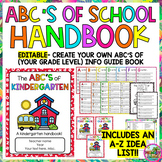 Editable ABC's of Kindergarten/First Grade Back to School 