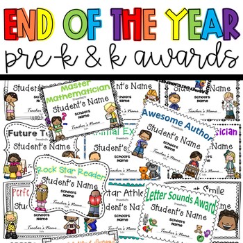 Preview of End of Year Awards *EDITABLE* for pre-k or kindergarten graduation