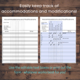 Editable Accommodations and Modifications Tracker
