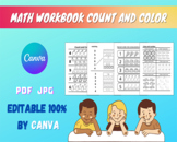 Editable Activity Math Workbook Count and Color