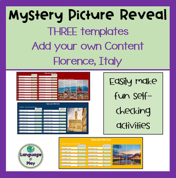 Preview of Editable Add Your Own Content 3 Digital Mystery Picture Templates - Florence