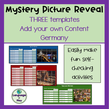 Preview of Editable Add Your Own Content 3 Digital Mystery Picture Templates - Germany