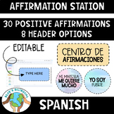 Editable Affirmation Station in Spanish | Afirmaciones Pos