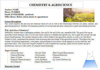 Preview of Editable - Agriculture Chemistry Syllabus