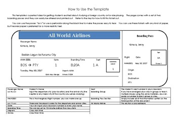 Preview of Editable Airline Ticket Template