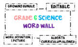 Editable Alberta Grade 6 Science Word Wall Bundle