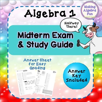 Preview of Editable Algebra 1 Midterm and study guide