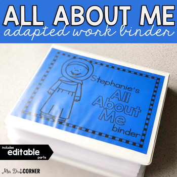 Preview of Editable All About Me Back to School Adapted Work Binder®