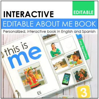 Preview of Editable All About Me Book- English and Spanish