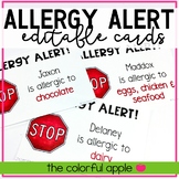 Editable Allergy Alert Cards