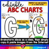 Editable Alphabet Charts or Posters for Brainstorming Lett