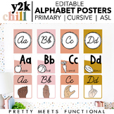 Editable Alphabet Posters in Muted Retro Theme - Cursive, 