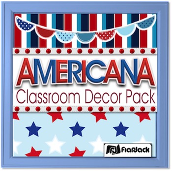 Preview of Editable Americana Classroom Decor Bundle