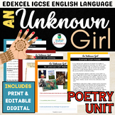 Editable An Unknown Girl Poetry Unit