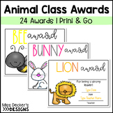 Editable Animal Class Awards | End of the Year Awards