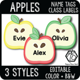 Editable Apple Name Tags, Fall Cubby Name Plates, Autumn Classroom Decor