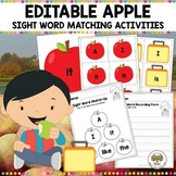 Editable Apple Sight word Activities