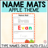 Editable Apple Theme Name Writing Mats with Auto-fill