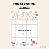 Editable April Calendar 2024