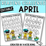 Editable April Reading Challenge - Spring Break Activity Book Log