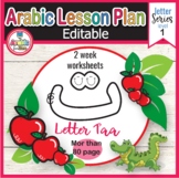 Editable Arabic lesson plan letter Taa worksheets تحضيرلغة