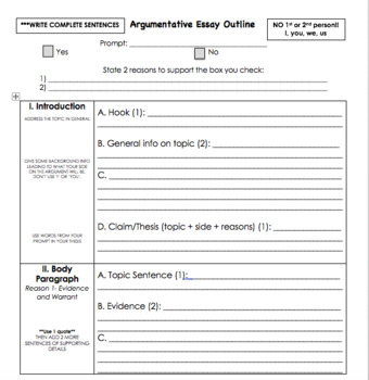 argumentative essay outline worksheet pdf