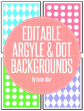 Editable Argyle And Dot Backgrounds