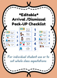 Editable Arrival/Dismissal Checklist, PBIS, Tier 1,2,3 Beh