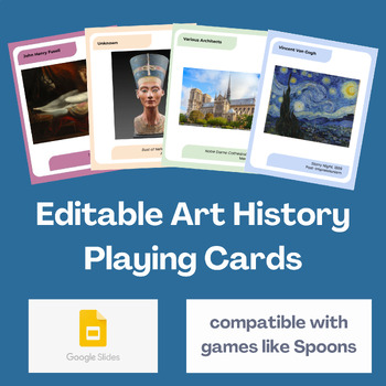 Preview of Editable Art Appreciation Playing Cards / Google Slides / Art History Game