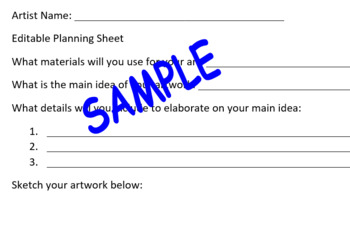 Preview of Editable Art Integration Planning Sheet & Assessment Rubric