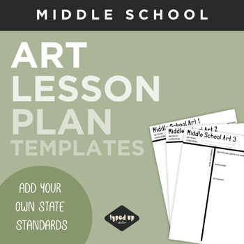 Preview of Editable Art Lesson Plan Templates | MIDDLE SCHOOL | add your state standards
