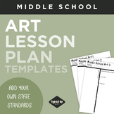Editable Art Lesson Plan Templates | MIDDLE SCHOOL | add y