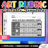 Editable Art Rubric for Elementary, Middle School Visual A